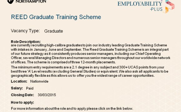 REED Graduate Training Scheme