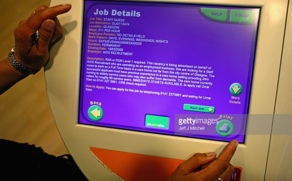 A touch screen job search is