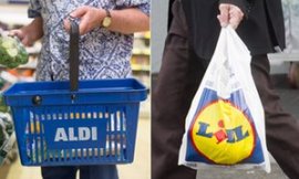 Aldi basket and Lidl bag