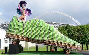 Pringles has these days revealed a huge fortunate football boot,  created from 1, 500 Pringles cans and is asking followers going down to Wembley and provide it a rub permanently fortune ahead of England's friendly the next day against Peru. Brazilian performer Samara Reis into the lucky boot.