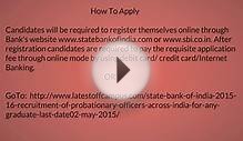 SBI Probationary Officers PO Recruitment 2062 Vacancy